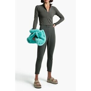 T2 GOOD AMERICAN 3 jersey knit pants size Medium 6-8 gray stretch pull on